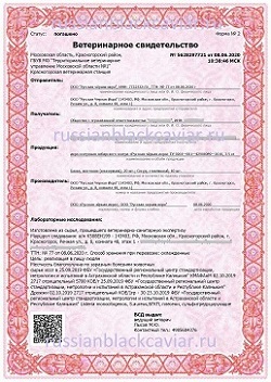 ветеринарный сертификат